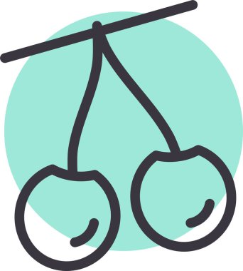 Kiraz. Web simgesi basit illüstrasyon