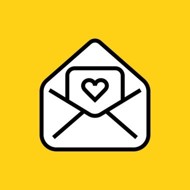  aşk mektubu simgesi, tebrik kartı, basit illüstrasyon tasarımı 
