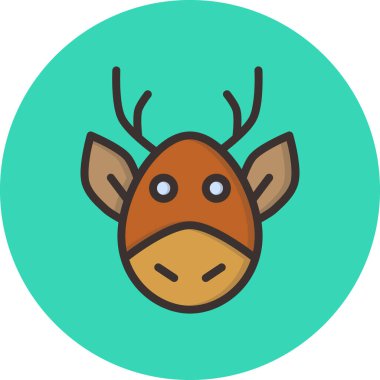 Ren geyiği. Web simgesi basit illüstrasyon