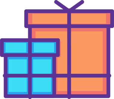 xmas hediye kutuları simgesi, basit vektör illüstrasyonu