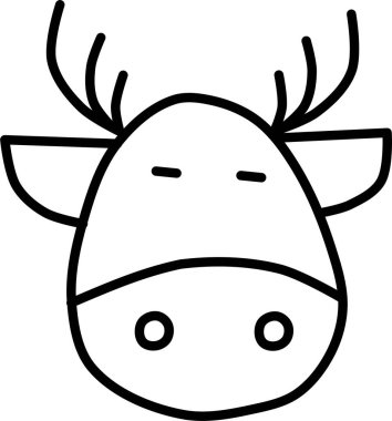 Şirin tilki başı ikon vektör çizimi