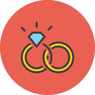 Nişan yüzüğü simgesi, öneri konsepti, basit vektör illüstrasyonu