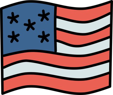 Amerikan bayrağı. düz dizayn