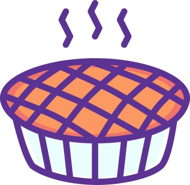 balkabağı pastası, basit çizim tasarımı 