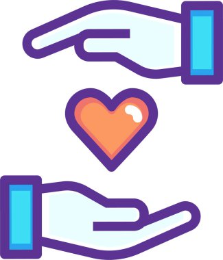 Aşk ve romantizm vektörü simgesi.