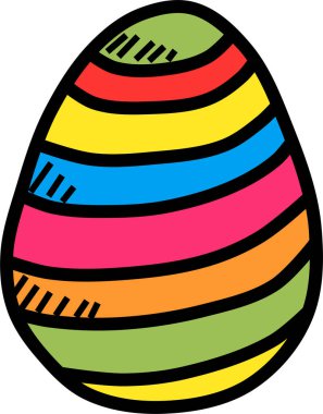 Paskalya yumurtası ikonu, Paskalya konsepti, basit illüstrasyon tasarımı 