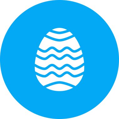 Süslü paskalya yumurtası ikonu, Paskalya konsepti, basit illüstrasyon tasarımı 