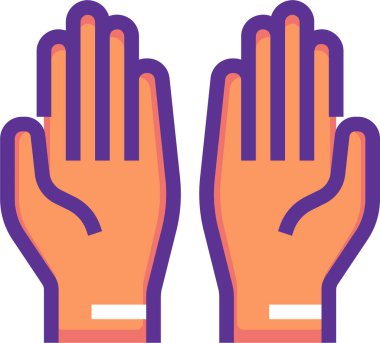 Mor kurdeleli bir el, vektör çizimi