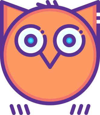 Baykuş karakteri, basit illüstrasyon tasarımı 