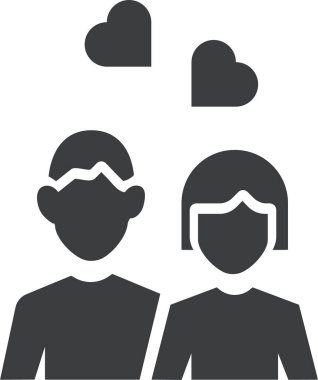 fotoğraf çifti simgesi, sevgililer günü, basit illüstrasyon tasarımı 