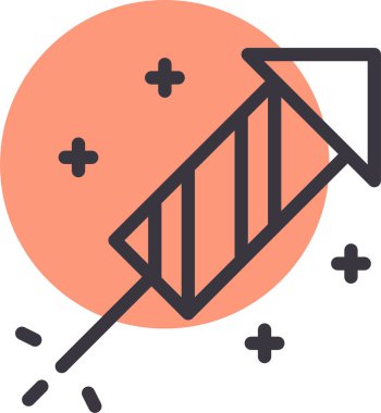 Roket havai fişekleri, xmas konsepti, tasarım illüstrasyonu