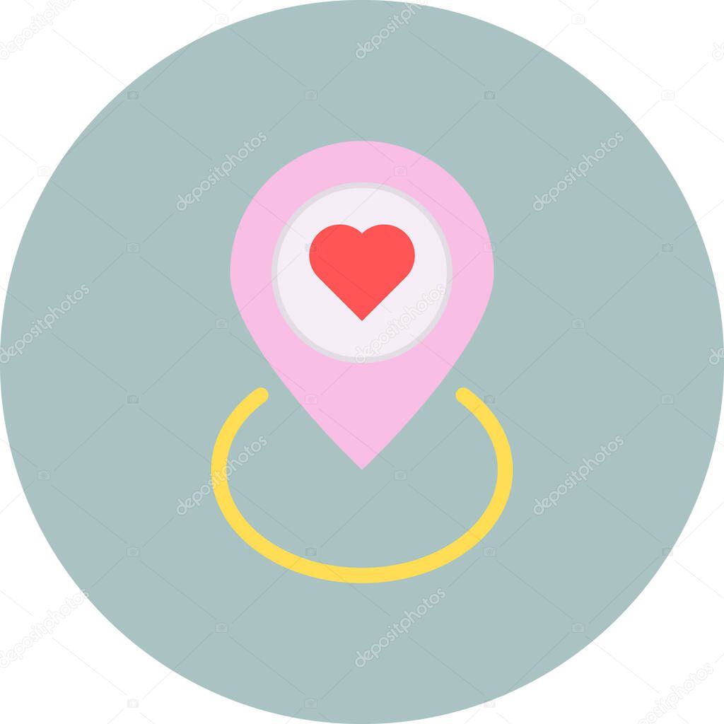 location romance icon, valentines day concept, simple illustration design 