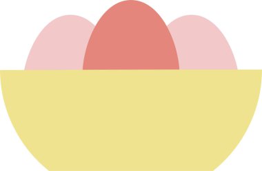 Sepet ikonunda paskalya yumurtası, paskalya konsepti, basit illüstrasyon tasarımı. 