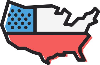 Harita birleşik devletler, vektör illüstrasyonu