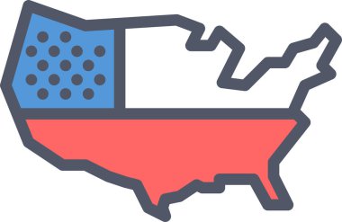 Harita birleşik devletler, vektör illüstrasyonu