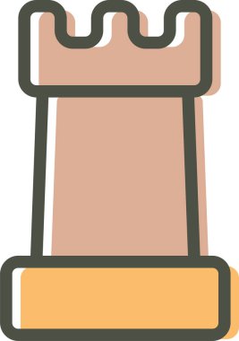 Kale satranç taşı simgesinin vektör illüstrasyonu