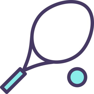 Tenis raketi web simgesi, basit vektör tasarımı