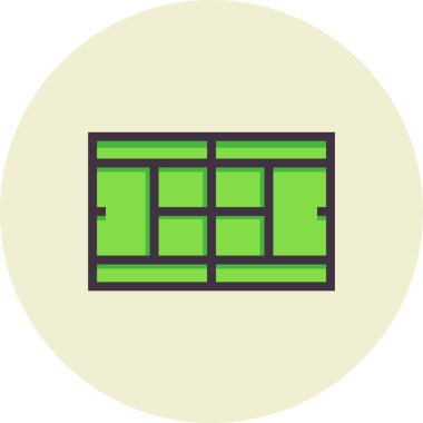 Tenis oyunu web simgesi, basit vektör illüstrasyonu