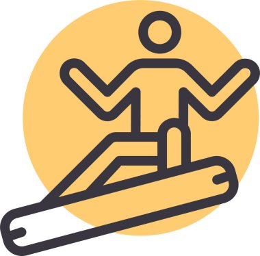 Snowboard Web simgesi basit illüstrasyon