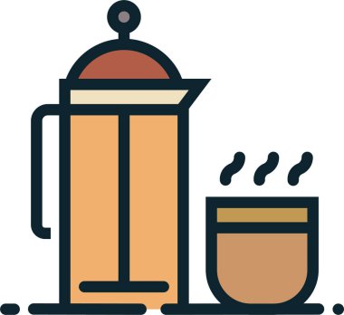 Kahve. Web simgesi basit illüstrasyon 