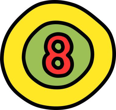 Bilardo. Web simgesi basit illüstrasyon