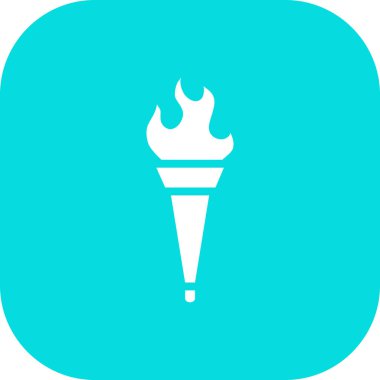 Olimpik meşale ağı simgesi, basit vektör illüstrasyonu