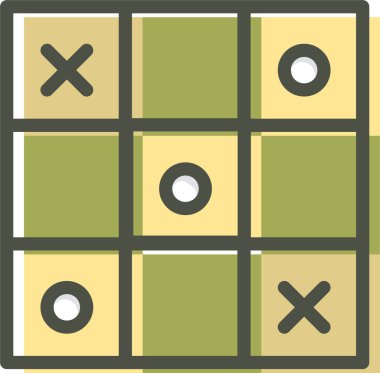 Tic tac toe oyunu. Web simgesi basit illüstrasyon 