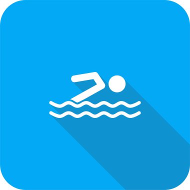 yüzme havuzu simgesi, vektör illüstrasyonu 