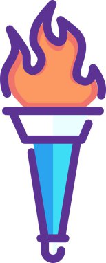 Olimpik meşale ağı simgesi, basit vektör illüstrasyonu