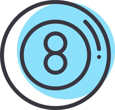 Bilardo. Web simgesi basit illüstrasyon