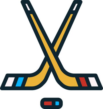 buz hokeyi web simgesi, basit vektör illüstrasyonu