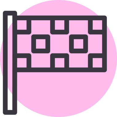 Damalı bayrak simgesinin vektör illüstrasyonu