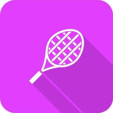 Tenis raketi web simgesi, basit vektör illüstrasyonu