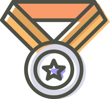 Madalya. Web simgesi basit illüstrasyon 