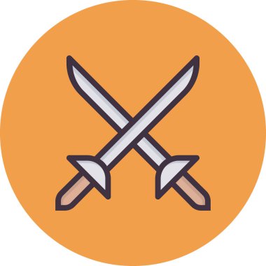 Kılıçlar. Web simgesi basit illüstrasyon 