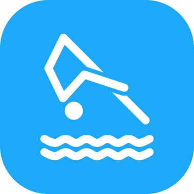 Yüzmek. Web simgesi basit illüstrasyon