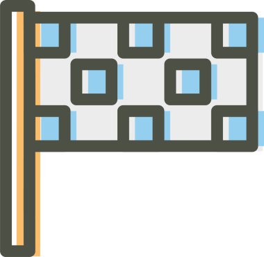 Damalı bayrak simgesinin vektör illüstrasyonu