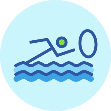 Yüzmek. Web simgesi basit illüstrasyon