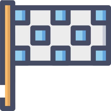 Damalı bayrak simgesinin vektör illüstrasyonu