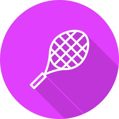 Tenis raketi web simgesi, basit vektör illüstrasyonu
