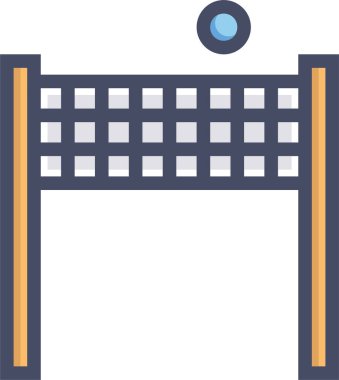 Voleybol ağı simgesi, basit vektör illüstrasyonu