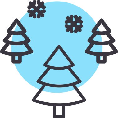 Noel ağacı simgesi, vektör illüstrasyonu