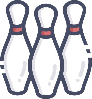 bowling. Web simgesi basit illüstrasyon