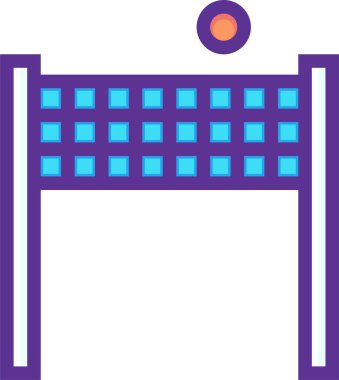 Voleybol ağı simgesi, basit vektör illüstrasyonu