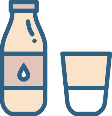 Süt şişesi. Basit resimleme