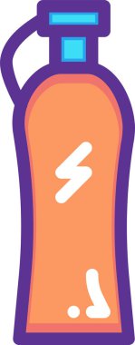 Su şişesi. Basit resimleme 