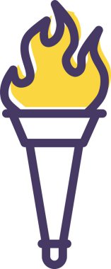 Olimpik meşale ağı simgesi, basit vektör illüstrasyonu