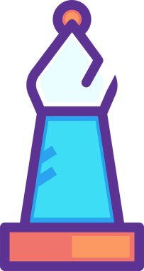 Fil satranç taşı simgesinin vektör illüstrasyonu