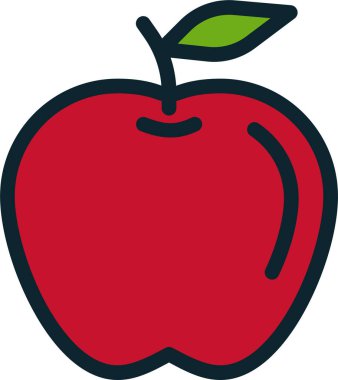 Elma. Web simgesi basit illüstrasyon