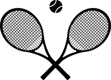 Tenis raketi web simgesi, basit vektör illüstrasyonu